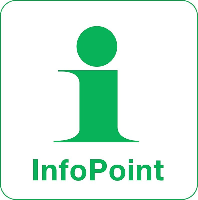 Symbolen för InfoPoints: ett grönt i.