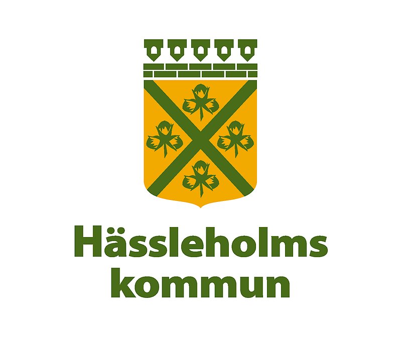 Hässleholms kommuns logotyp i gult och grönt