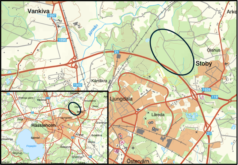 Planområdets lokalisering.
