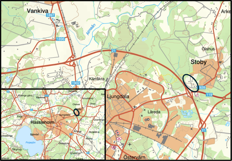 Planområdets lokalisering.